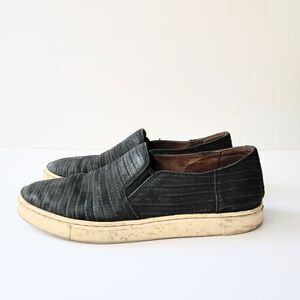 Frye Leather Slip-On Sneakers Faded Black Snakeprint US 7.5
